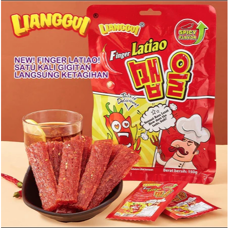 Halal Lianggui Latiao finger latiao skin cemilan snack china Import makanan ringan pedas