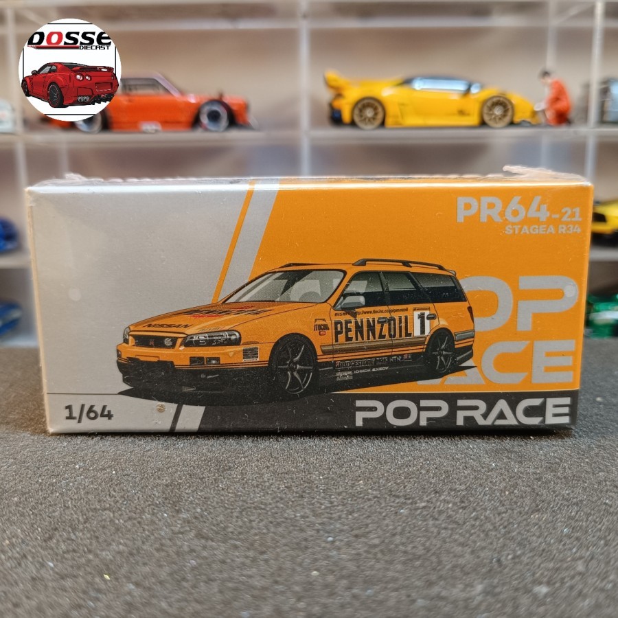 PR640021 Pop Race Nissan Stagea Pennzoil Diecast PopRace