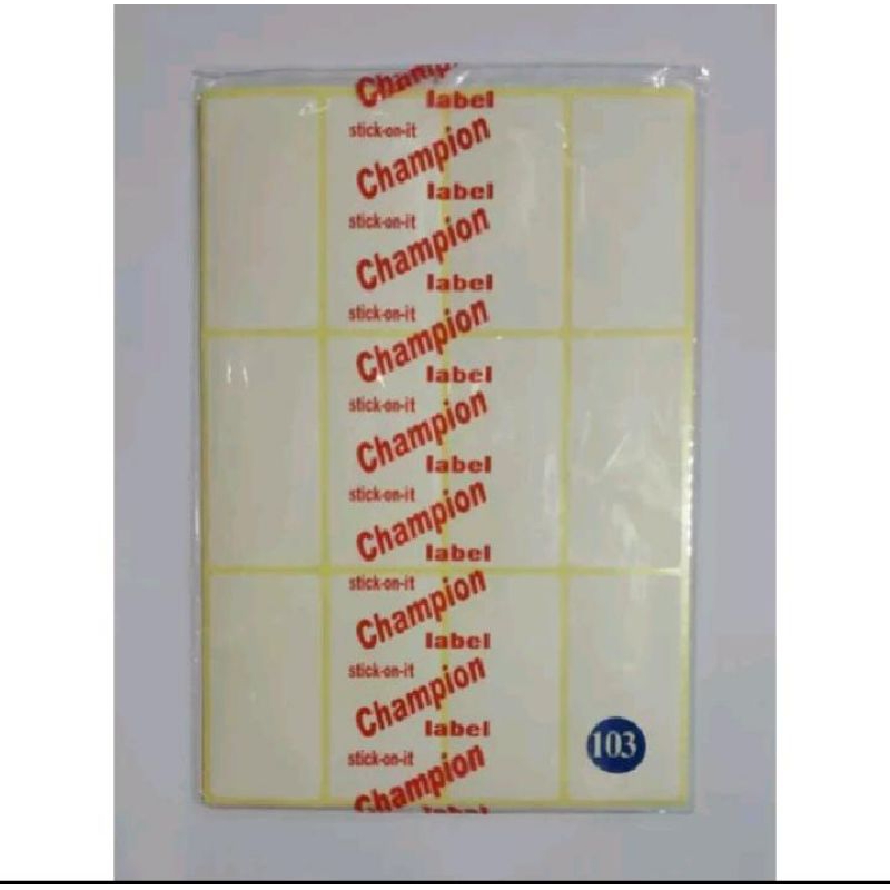 

label stiker no 103..