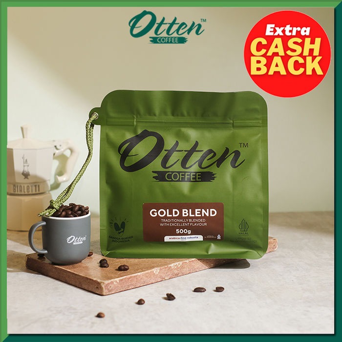 

Kopi Gold Blend - 500gr - Commercial Blend - Biji / Bubuk Otten Coffee ROASTED BEANS