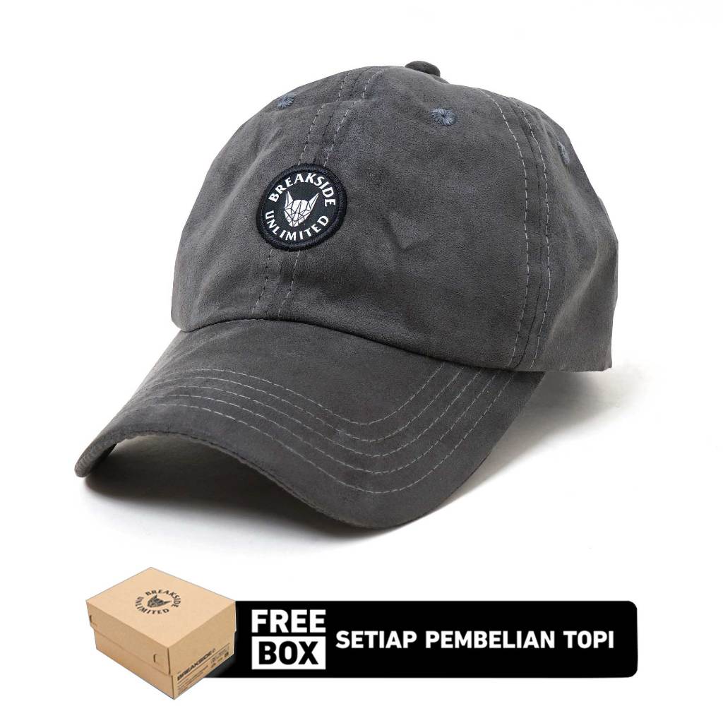 [FREE BOX] Breakside Polo Cap Seth - Darkgrey Topi Pria