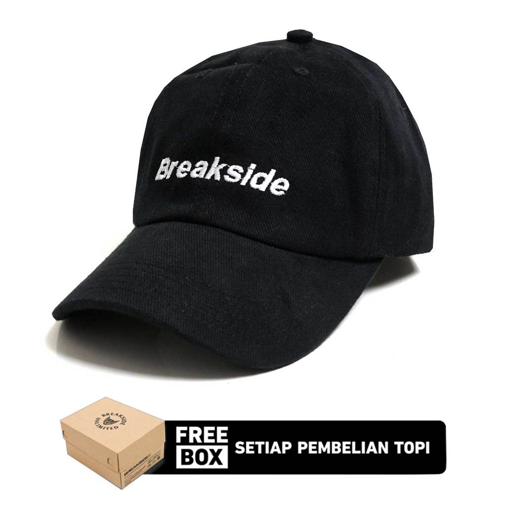 [FREE BOX] Breakside Polo Cap Azura - Black Topi Pria