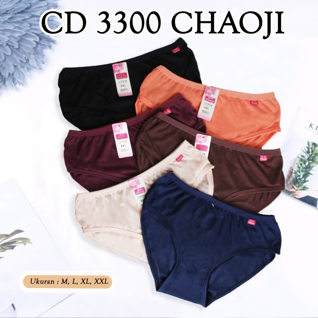 6pcs CD Dewasa Celana Dalam Wanita Perempuan Chaoji Original Lembut Multiwarna