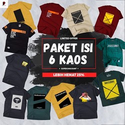 KAOS 100 RIBU DAPAT 7 PCS KAOS/BAJU DEWASA/PAKET USAHA/MOTIF DISTRO MOTIF WARNA CERAH DAN GELAP/KAOS