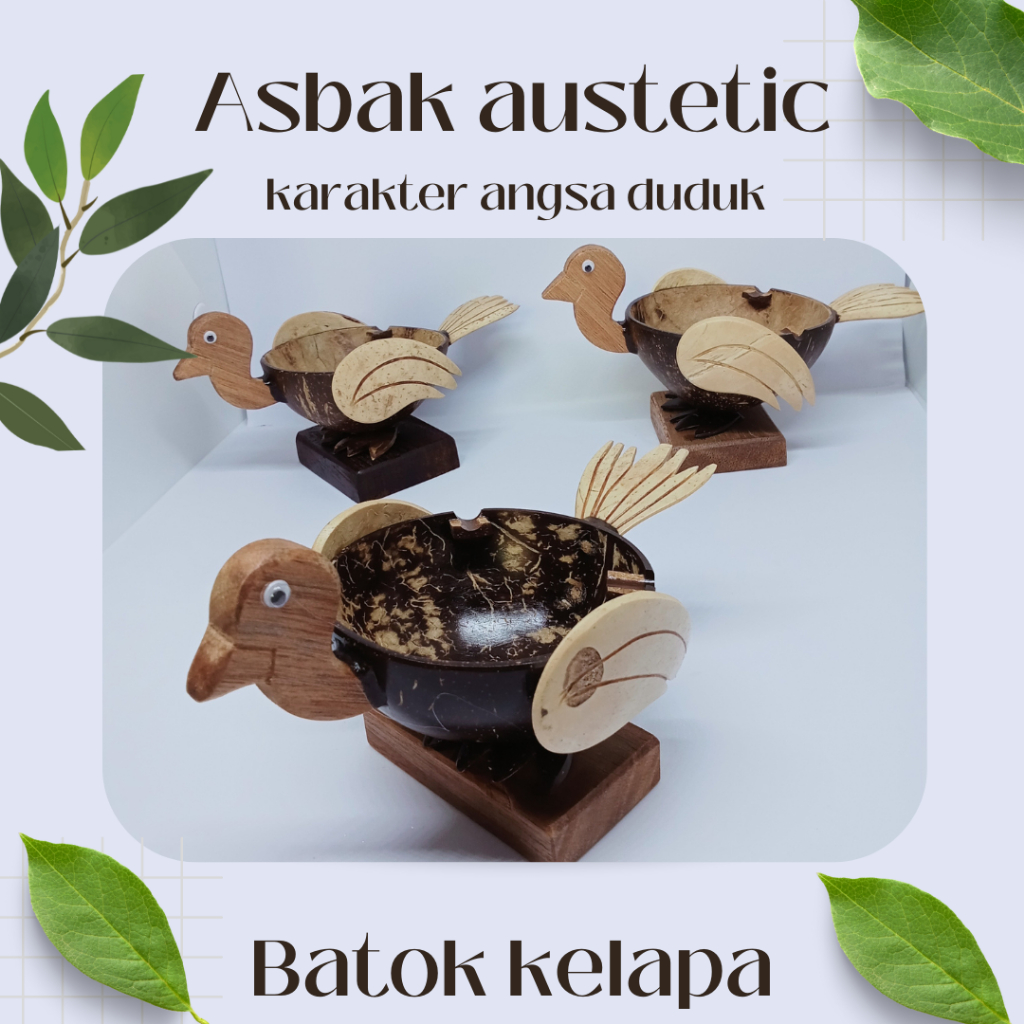 Asbak batok kelapa / asbak karakter angsa duduk / asbak aesthetic unik / asbakrokok unik / asbak can