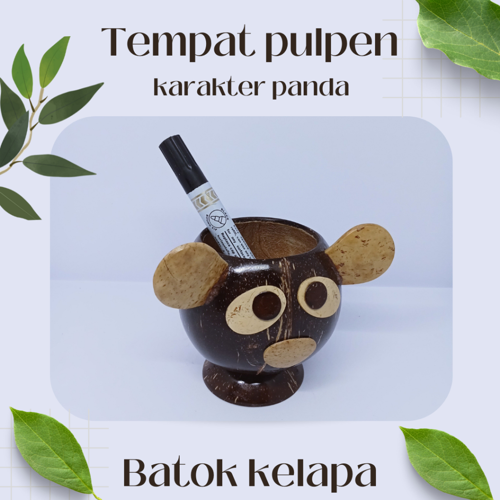 

Tempat pulpen batok kelapa karakter panda / tempat pulpen di meja lucu / tempat pulpen jualan / tempat pulpen meja kantor / tempat pulpen di meja aesthetic