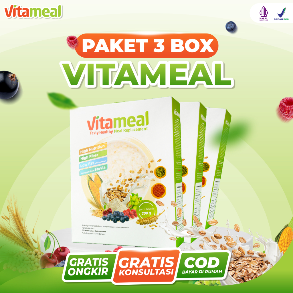 

NO_MORE Vitameal 3 Box - Sereal Sehat Multigrain Menurunkan Gula Darah Tinggi Menjaga Kadar Gula