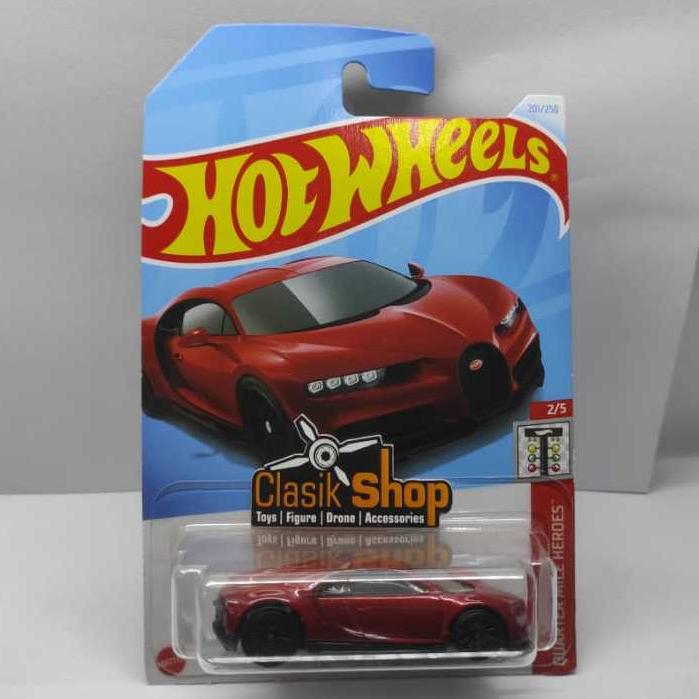 Hot Wheels 16 Bugatti Chiron RED Quarter Mile Heroes