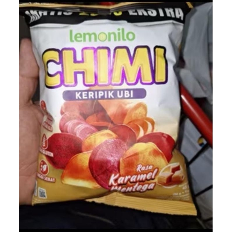 

1 karton isi 24 pc Lemonilo Chimi keripik ubi rasa jagung bakar/balado/karamel mentega 40gr