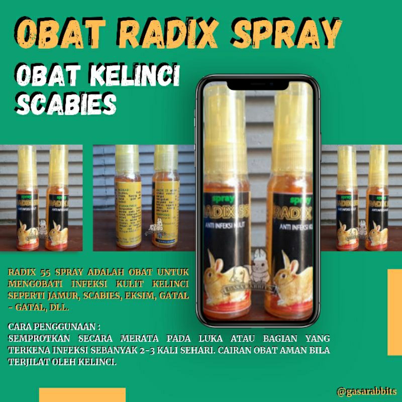 OBAT SCABIES RADIX SPRAY - OBAT SCABIES KELINCI - OBAT RADIX - OBAT SCABIES SEMPROT - OBAT KELINCI S