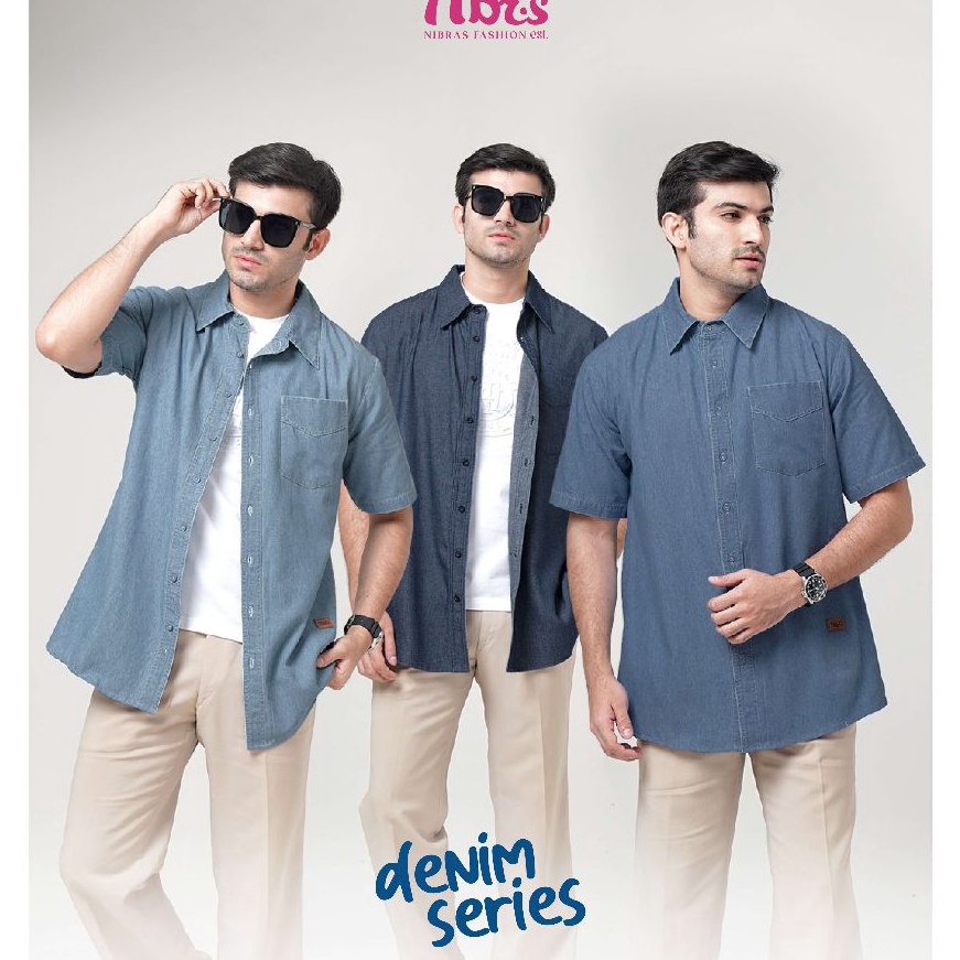 KF7 KEMEJA PRIA NIBRAS JALANKU BIRU 7  KEMEJA PRIA LENGAN PENDEK NIBRAS ORI BRANDED  BAJU KULIAH PRI