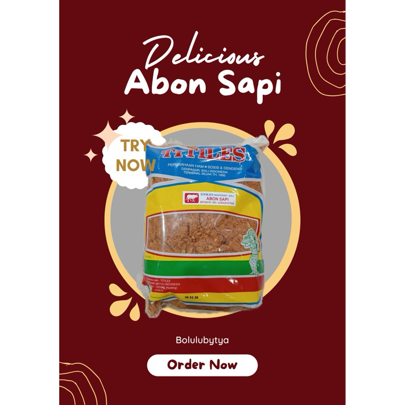 

100% ORIGINAL! ABON SAPI TITILES 500grm (OLEH-OLEH KHAS BALI)