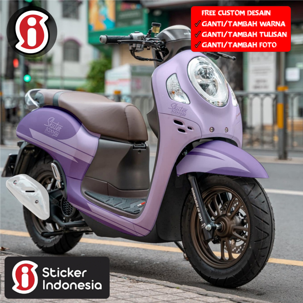 KHUSUS SCOOPY!! STIKER MOTOR KEREN CUSTOM NAMA SCOOPY AKSESORIS VARIASI KARBU fi PRESTIGE 2012 2014 