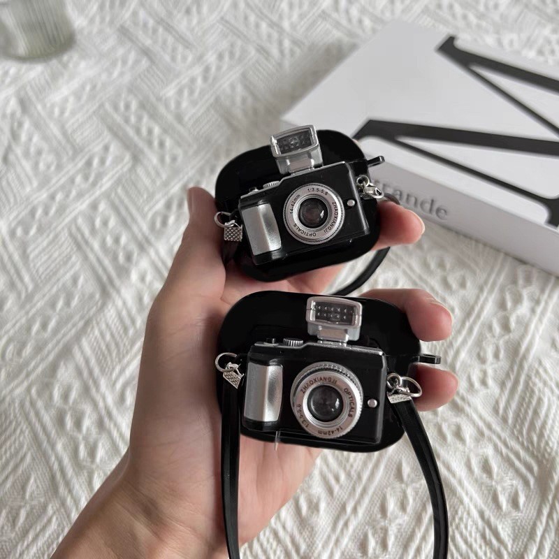 LMC - Camera Aesthetic with Lanyard Case Casing Airpods Gen 1/2/3 Pro 1/2
