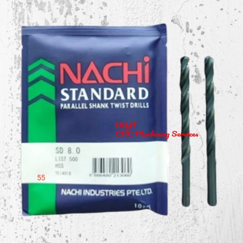 drill bor besi 8mm NACHI. mata bor besi 8 mm hss nachi