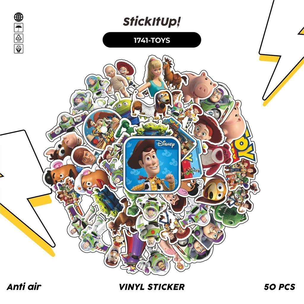

COD✨ 50 Pcs Stiker TOY STORY CHARACTER MIX Lucu Anti Air Untuk Dekorasi Notebook Sepeda Skateboard Handphone DIY