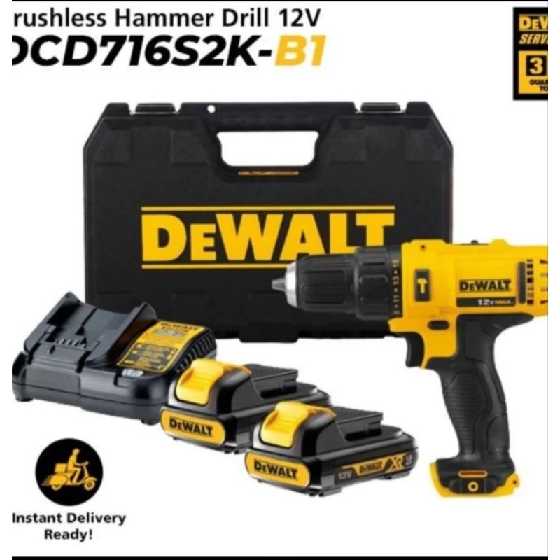 DEWALT HAMMER DRILL DCD716S2K/BOR CAS BRUSHLESA DEWALT 12V