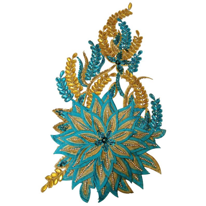 Aplikasi Bunga Full Payet/ Bunga Payet Bordir Hiasan Kebaya Dres