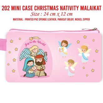 Mini Case Natal 202 Angel Pink Tempat Pensil Karakter Anak Souvenir Natal Sekolah Minggu