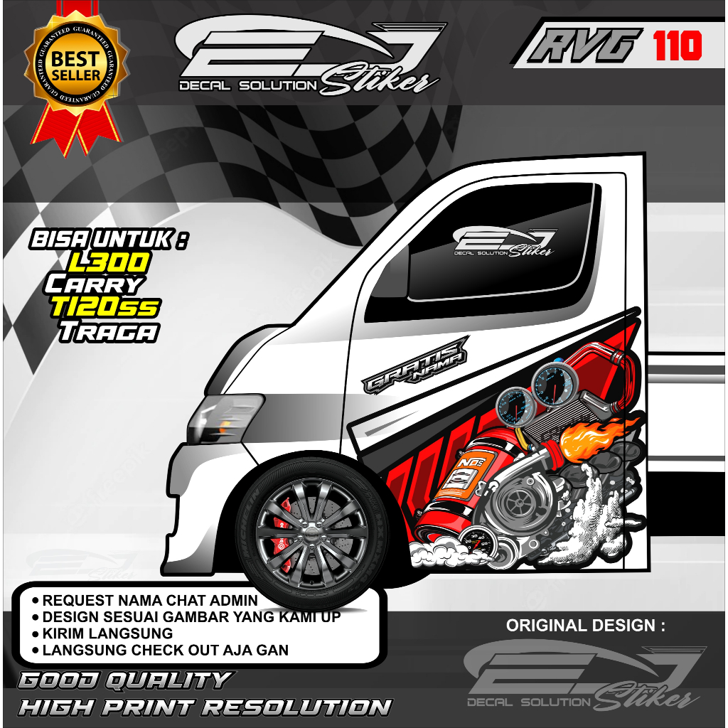STIKER CUTTING DECAL PINTU SAMPING MOBIL CARRY FUTURA PICK-STIKER DECAL FUTURA, T120SS CARRY GRANMAX