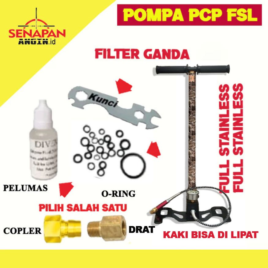 PROMO  POMPA PCP 4 STAGE 6000 PSI - POMPA PCP 6000 PSI - POMPA PCP FSL KING TIGER STAINLES LIPAT