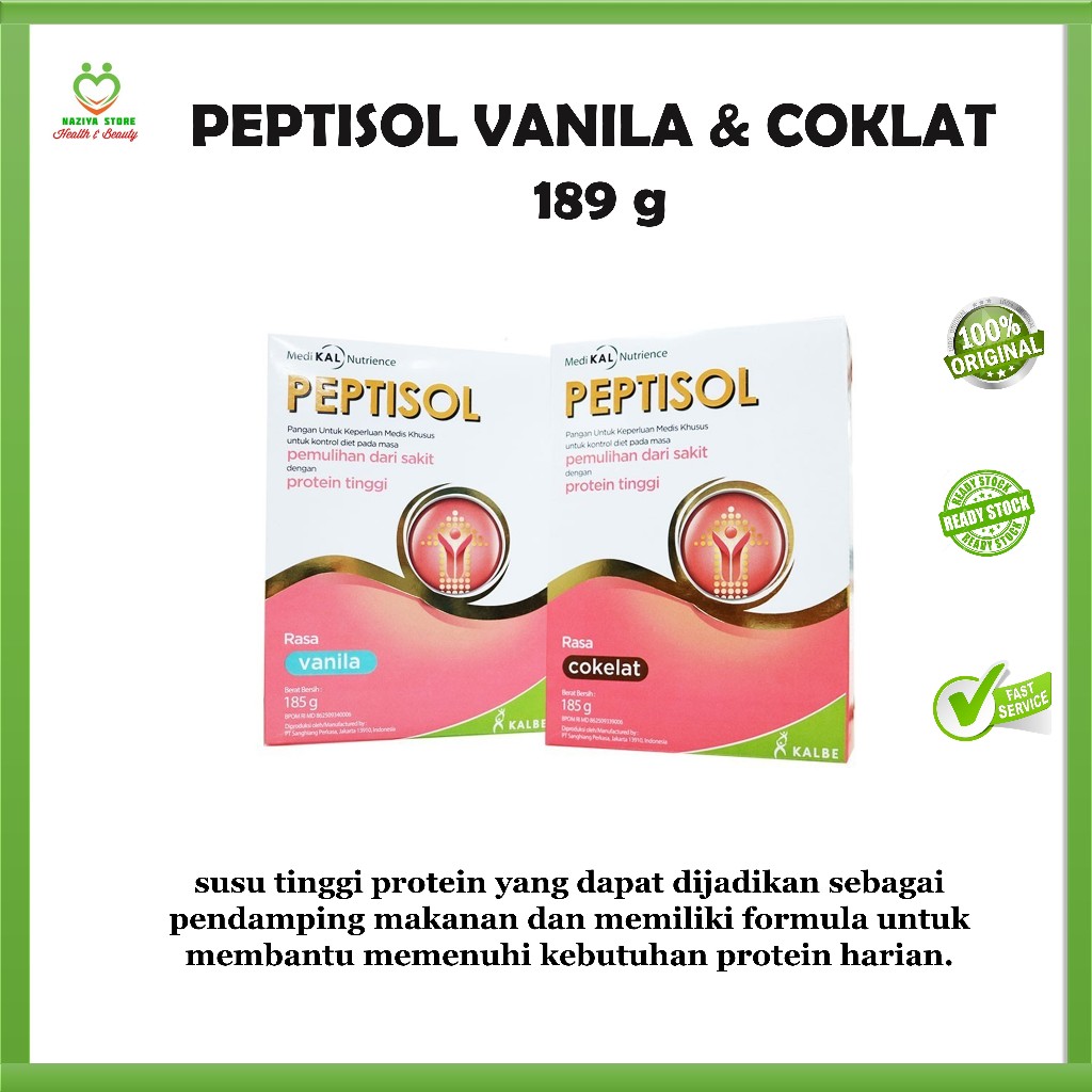 

PEPTISOL vanila coklat 189 gr - Susu Tinggi Protein - Susu Promil - Susu Pemulihan