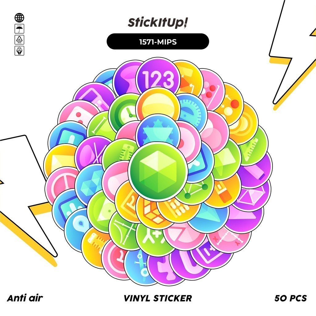 

COD✨ 100 Pcs Stiker Math Icon Lucu Anti Air Untuk Dekorasi Notebook Sepeda Skateboard Handphone DIY