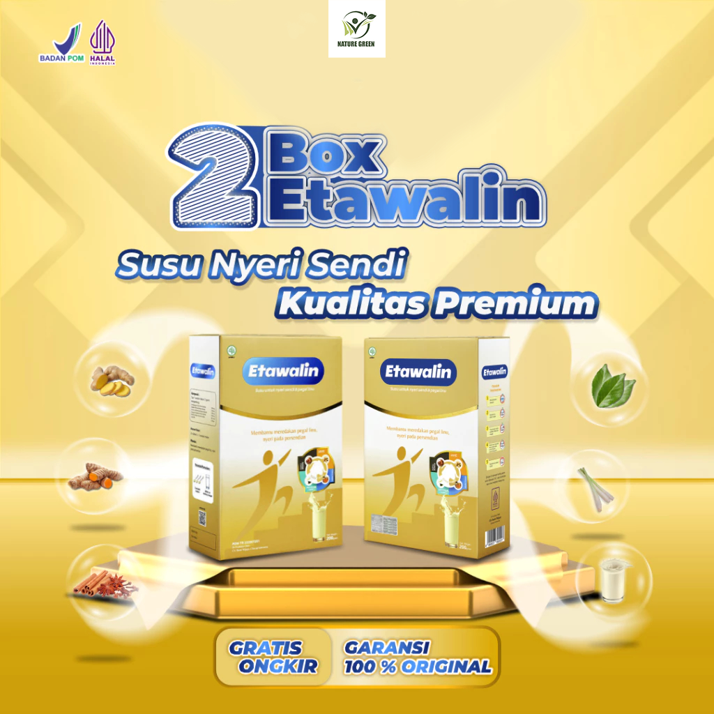 

2 Box Etawalin : Susu Kambing Etawa Kombinasi Nutrisi untuk Tulang dan Sendi yang Sehat Isi 200 Gram