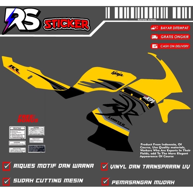 Stiker Striping Ninja kawasaki RR old custom variasi