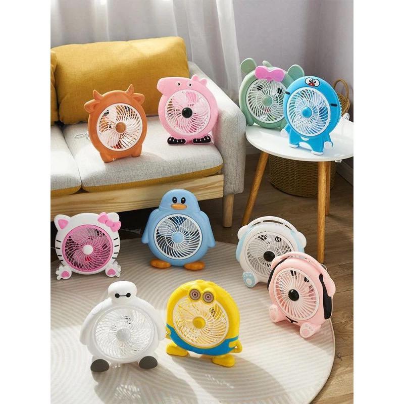 Kipas Mini Portable Kipas Angin Duduk Karakter Mini Kipas Angin Meja Kipas Angin Listrik