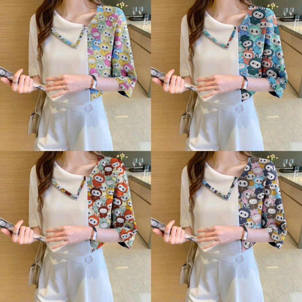 TERBARU - BLOUSE LENGAN PENDEK CHIARA LABUBU - OB11 - BAJU ATASAN WANITA KASUAL - BLOUSE VIRAL - BAJ