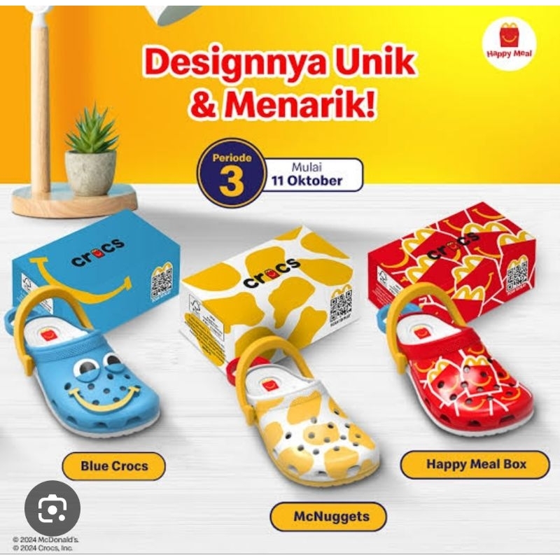 Crocs Mcdonald happy meal edisi ke 3 mc nuggets