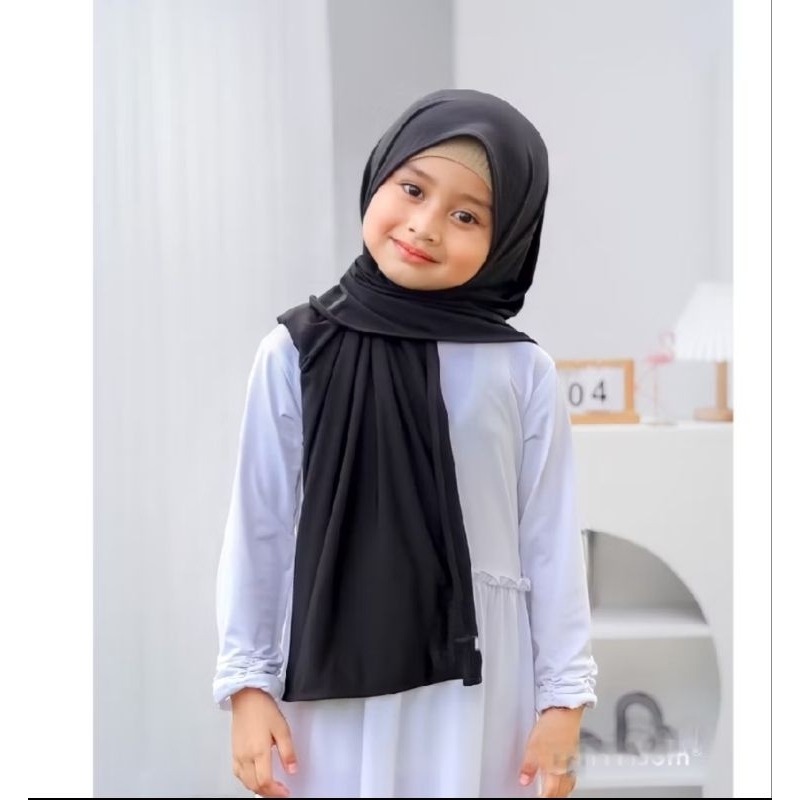 Pashmina Instan Anak TK SD Bahan Jersey Jilbab Instan Anak Kerudung Hijab Kids