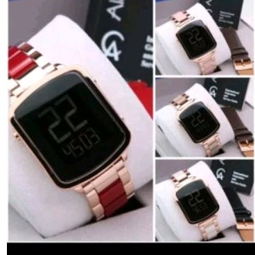 ALEXANDRE CHRISTIE 9381 Jam Tangan Wanita Digital packet leather Original
