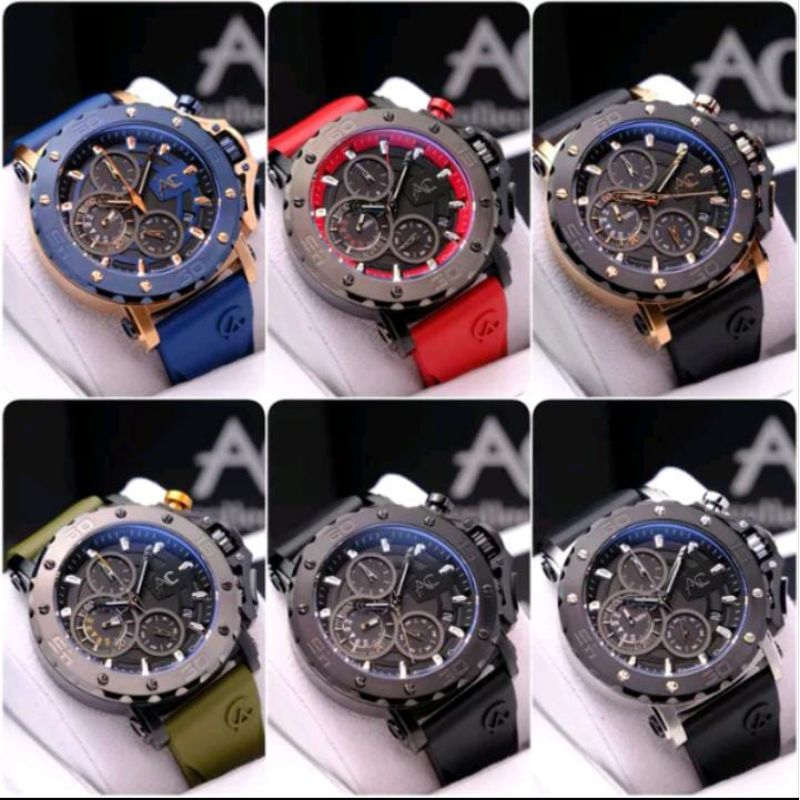ALEXANDRE CHRISTIE 9502 JAM TANGAN PRIA ANALOG CHRONOGRAPH RUBBER ORIGINAL