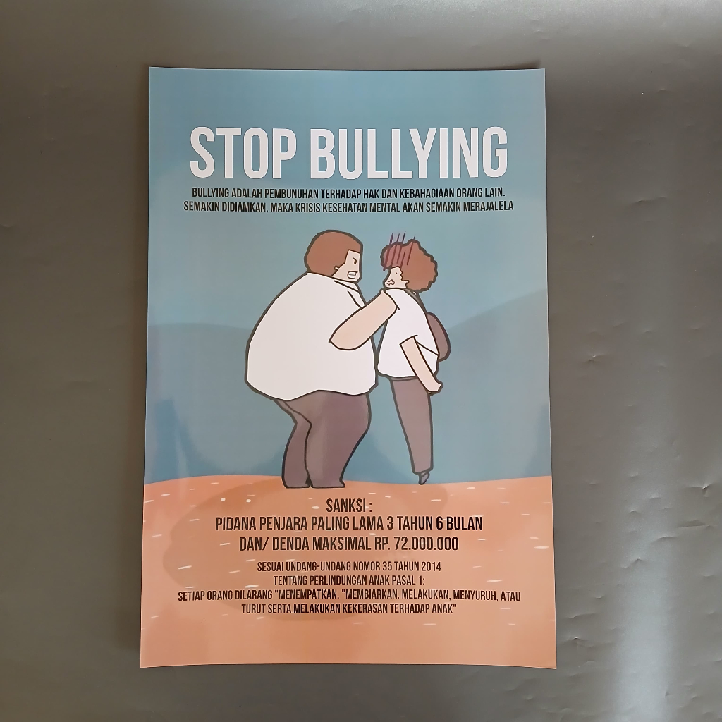 Poster Stop Bullying - Poster Pidana Untuk Pelaku Bullying - Poster Hindari Bullying