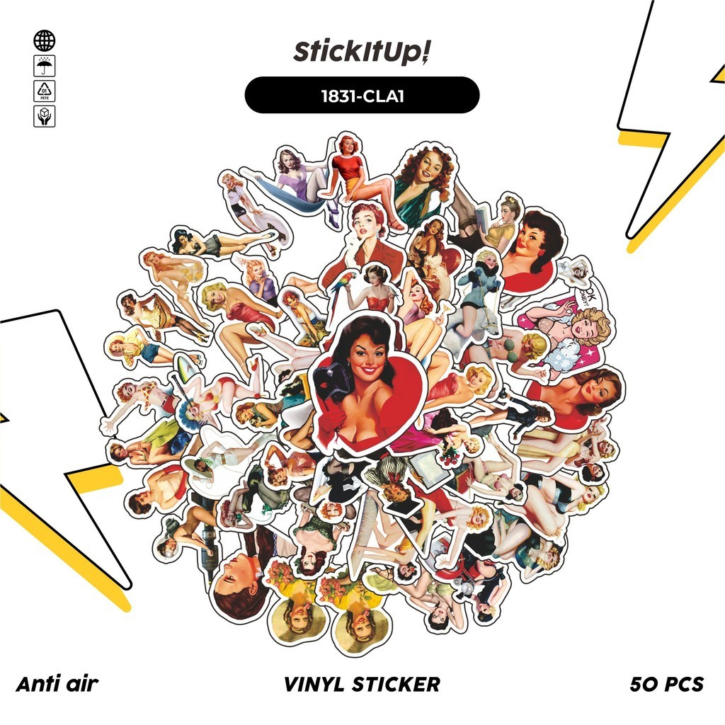 

COD✨ 50 Pcs Stiker FASHI0N SERIES CLASSIC VINTAGE GIRLS MIX 01 Lucu Anti Air Untuk Dekorasi Notebook Sepeda Skateboard Handphone DIY