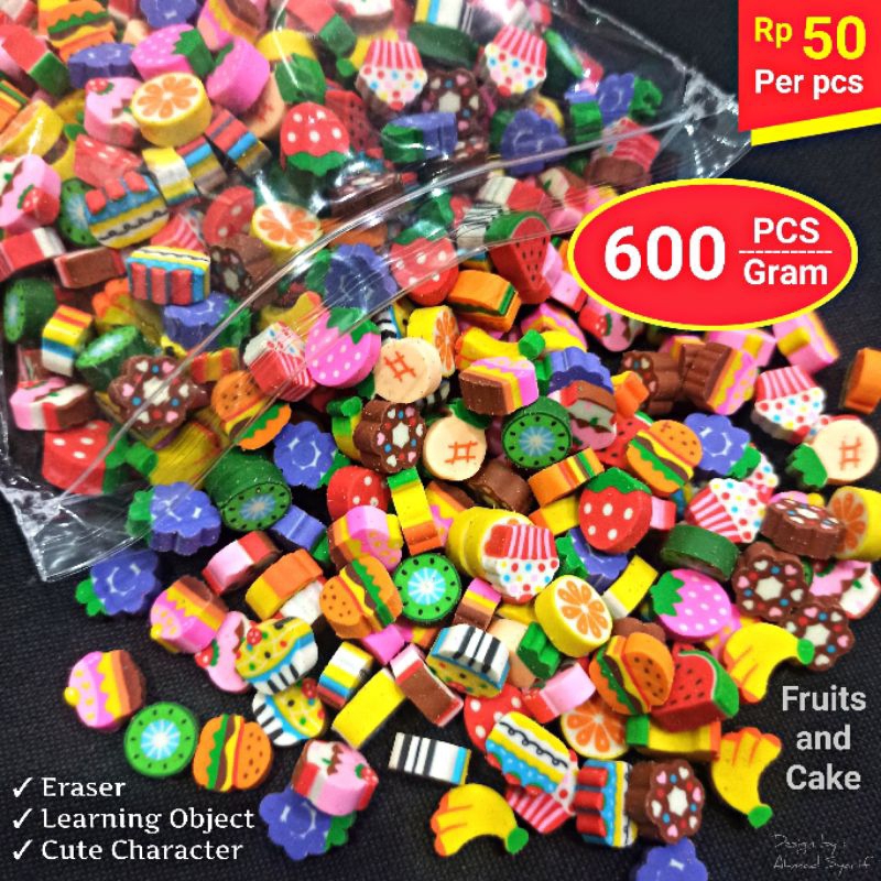 

GROSIR 600 Pcs / 600 Gram Penghapus Mini Karakter - Koleksi ATK Eraser penghapus pensil sekolah anak