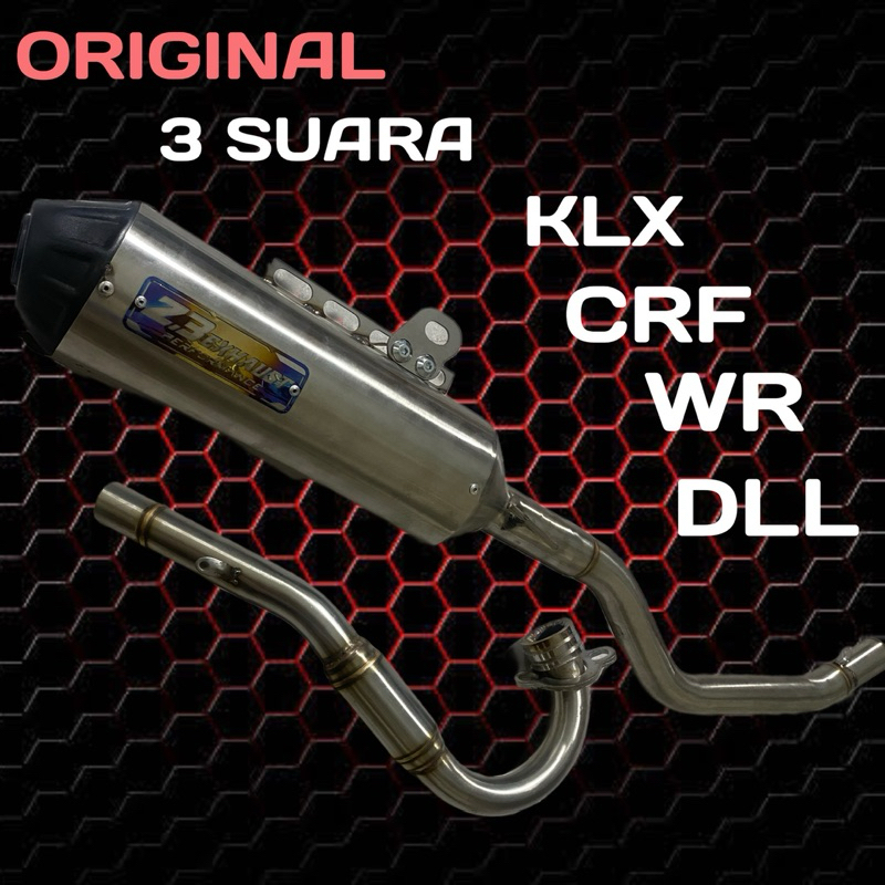 knalpot racing original 3suara Z3exhaust performance klx d’tracker crf Wr155 dll