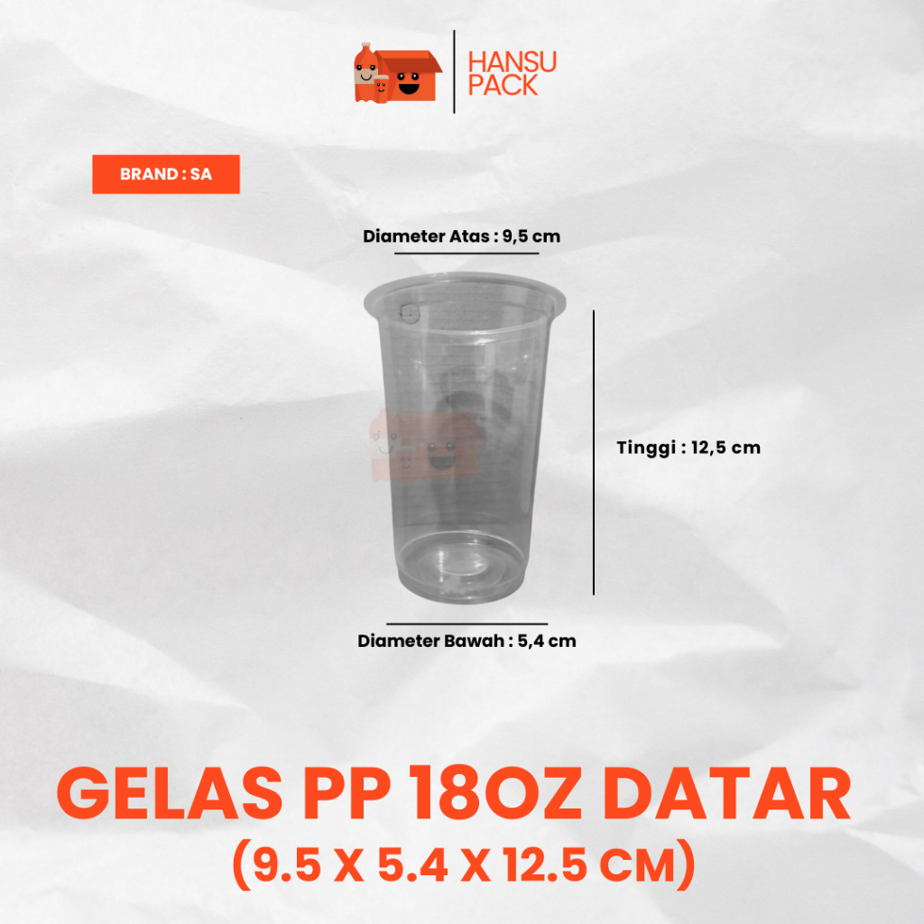 Gelas Plastik 18oz Tebal / Gelas Plastik Starindo/SJP 18oz / Gelas Plastik PP 18oz Gelas Pop Ice