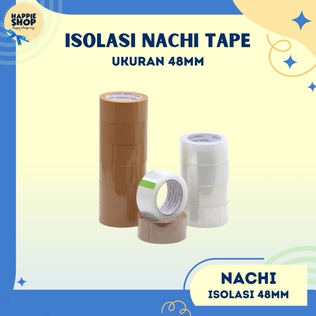 

Lakban 48mm Nachi Tape Coklat Plakban Bening 48mm 100 Yard Murah