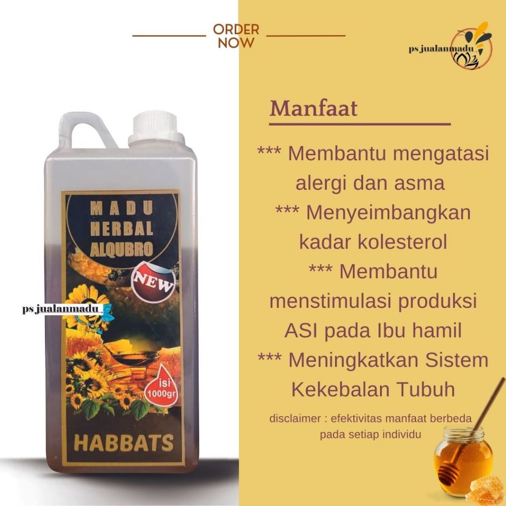 

Madu Herbal Habbat habbatussauda jinten hitam Al Qubro kemasan 1kg