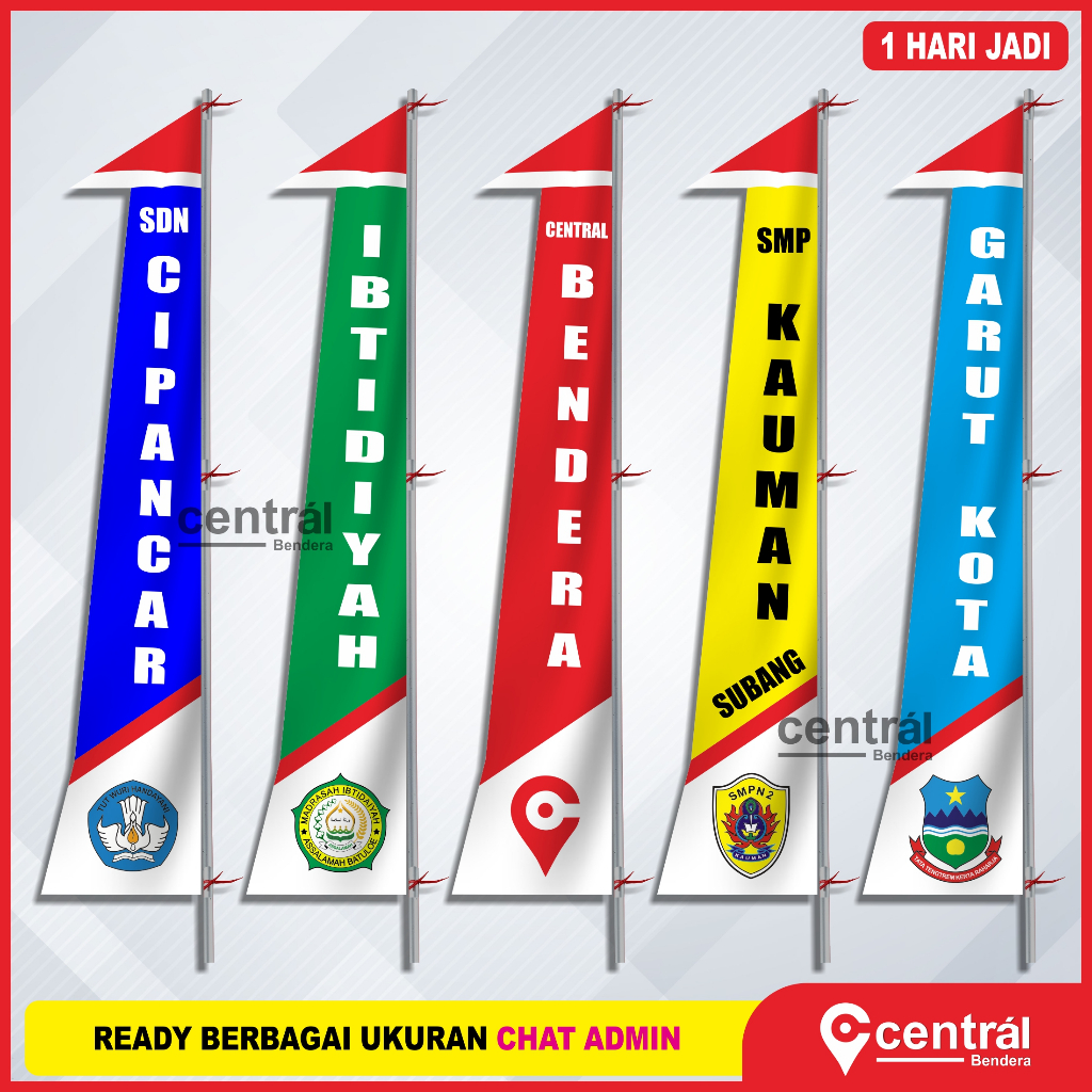 BENDERA UMBUL UMBUL CUSTOM 4 METER REQUEST LOGO & TULISAN