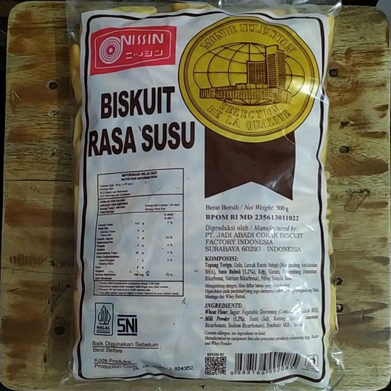 

Nissin Biskuit Stick Durian I Biskuit Rasa Susu I Biskuit Kering 500gr