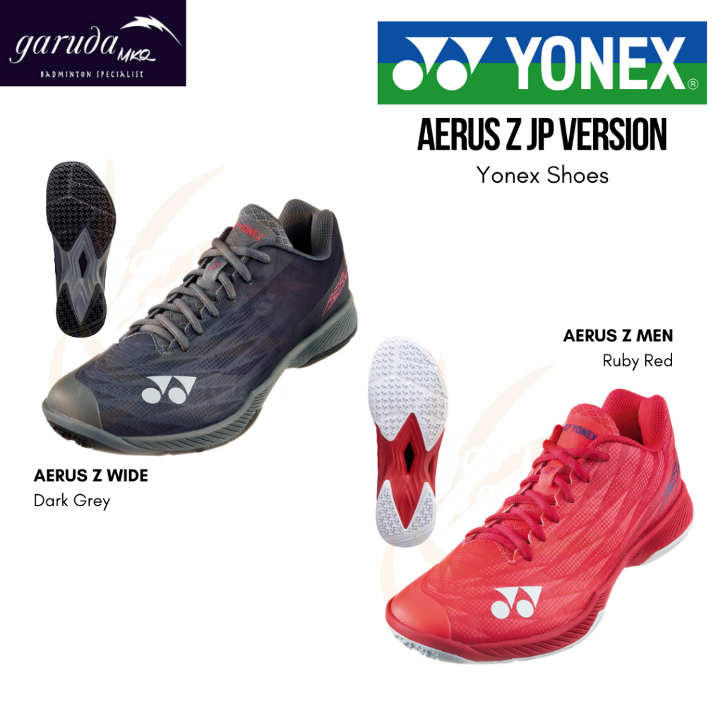 SEPATU BADMINTON YONEX POWER CUSHION AERUS Z JP VER / AERUS Z MEN Ruby Red JP / AERUS Z WIDE Dark gr