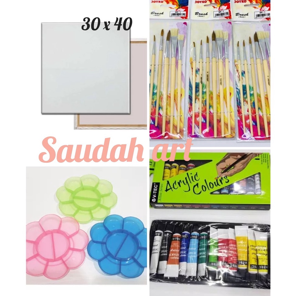 

Super Belanja Paket Kanvas Lukis kanvas 3x4kuaspaletcat akrilik