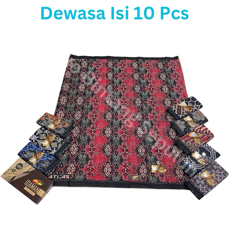 Sarung Atlas Idaman Harmoni 555 Habibi Idaman Kembang Madani Batik Isi 10 Biji Motif BHS Batik Akasi