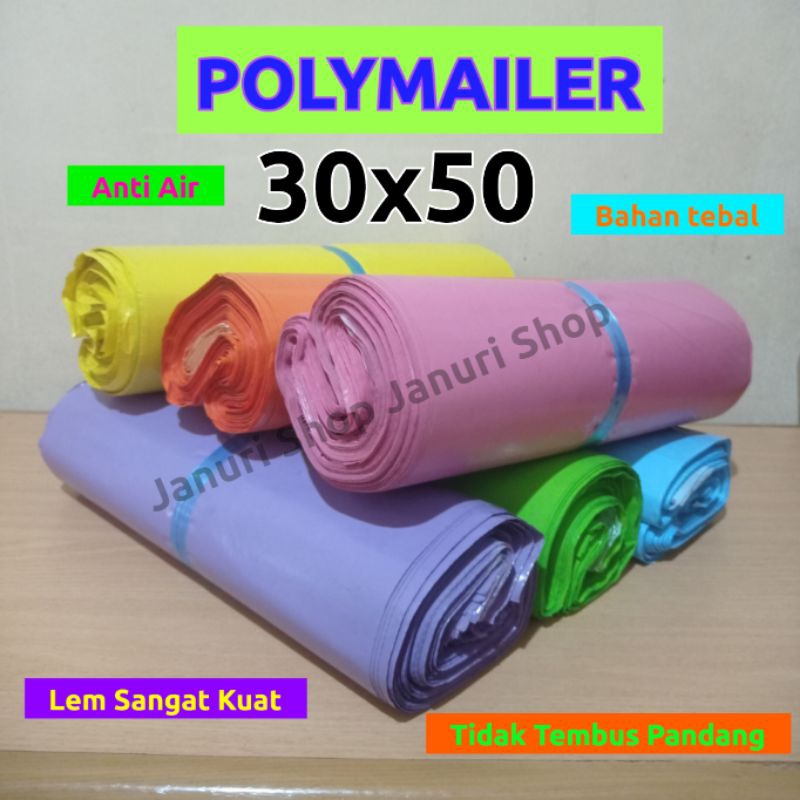 

[ Promo ] Polymailer 30 x 50 isi 100 pcs Lem, Hitam & Warna.