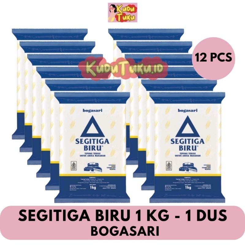 

1 DUS - TEPUNG TERIGU SEGITIGA BIRU 1 Kg x 12 Pcs - BOGASARI TEPUNG SERBAGUNA