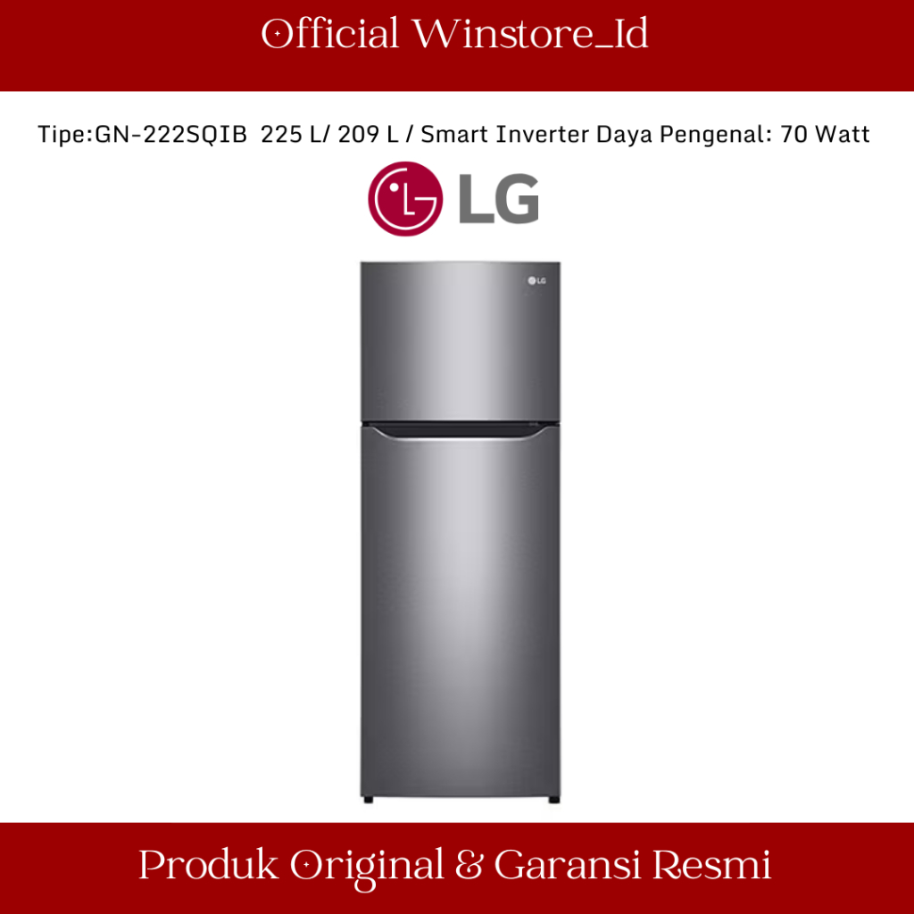 LG GN-B222SQIB / GNB222SQIB KULKAS 2 PINTU - GARANSI RESMI